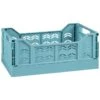 Midi Stacking Fold Flat Crate 30.6 X 20.5 X 12.6cm - Teal -Home Furnishings Store 384975 home essentials midi stacking fold flat crate soft teal 2