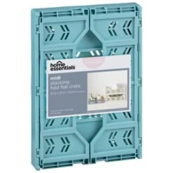 Midi Stacking Fold Flat Crate 30.6 X 20.5 X 12.6cm - Teal -Home Furnishings Store 384975 home essentials midi stacking fold flat crate soft teal