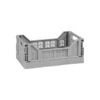 Mini Stacking Fold Flat Crate 22.2 X 15 X 8.7cm - Grey -Home Furnishings Store 384980 home essebtials mini stacking fold flat crate grey 2