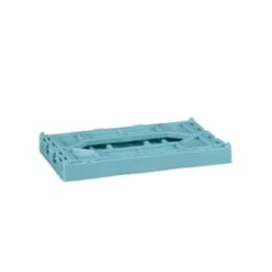 Mini Stacking Fold Flat Crate 22.2 X 15 X 8.7cm - Teal -Home Furnishings Store 384982 home essebtials mini stacking fold flat crate soft teal 3