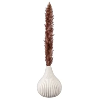 B&M Pink Pampas In Ribbed Vase 3 B&M Pink Pampas In Ribbed Vase