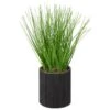 B&M Artificial Grass In Black Rattan Pot -Home Furnishings Store 387525 grass in black rattan pot