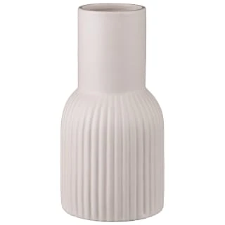 B&M Cream Ribbed Vase 3 B&M Cream Ribbed Vase