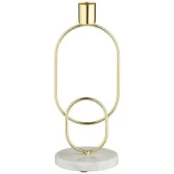 B&M Marble & Gold Candle Holder