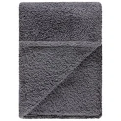 Simply Everyday Teddy Rolled Throw - Grey -Home Furnishings Store 388688 simply teddy rolled throw grey 2