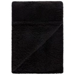 Simply Everyday Teddy Rolled Throw - Black -Home Furnishings Store 388692 simply teddy rolled throw black 2