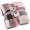 Simply Everyday Check Sherpa Throw - Red -Home Furnishings Store 388703 red check sherpa throw