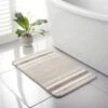 Stripe Memory Foam Bath Mat 50 X 80cm - Neutral -Home Furnishings Store 389617 neutral stripe noodle memory foam bath mat 4
