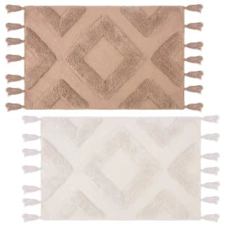 B&M Diamond Flatweave Bath Mat - Cream 4 B&M Diamond Flatweave Bath Mat - Cream - Image 2