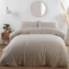 B&M Roma Brushed Herringbone Double Duvet Set - Natural -Home Furnishings Store 389747 389748 roma herringbone natural duvet set 1