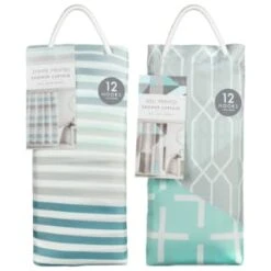 Blue Stripe Printed Shower Curtain 7 Blue Stripe Printed Shower Curtain -Home Furnishings Store 390591 printed shower curtain blue group