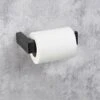 B&M Black Fitted Toilet Roll Holder -Home Furnishings Store 391065 black fitted roll holder