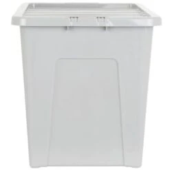 B&M Storage Box With Lid 80L - Grey -Home Furnishings Store 391381 grey 80l storage box and lid 2