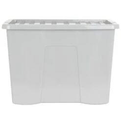 B&M Storage Box With Lid 80L - Grey -Home Furnishings Store 391381 grey 80l storage box and lid
