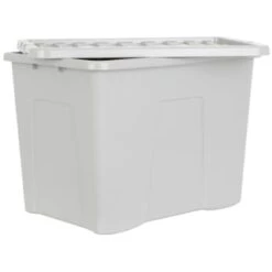 B&M Storage Box With Lid 80L - Grey -Home Furnishings Store 391381 grey 80l storage box and lid 4