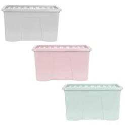 B&M Storage Box With Lid 60L - Dusty Pink 11 B&M Storage Box With Lid 60L - Dusty Pink -Home Furnishings Store 391387 391388 391389 60l storage box group