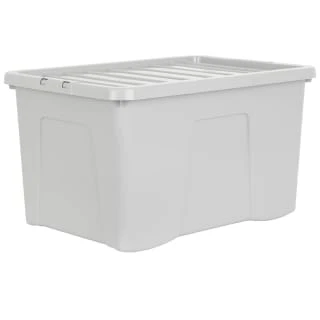 B&M Storage Box With Lid 60L - Grey 3 B&M Storage Box With Lid 60L - Grey