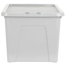 B&M Storage Box With Lid 60L - Grey 10 B&M Storage Box With Lid 60L - Grey -Home Furnishings Store 391387 grey 60l storage box