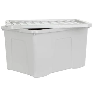 B&M Storage Box With Lid 60L - Grey 4 B&M Storage Box With Lid 60L - Grey - Image 2