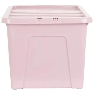 B&M Storage Box With Lid 60L - Dusty Pink 6 B&M Storage Box With Lid 60L - Dusty Pink - Image 4