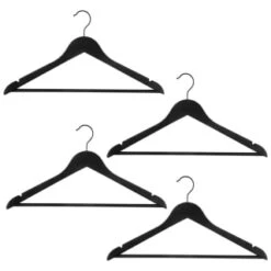 B&M Matt Black Wooden Hangers 4pk -Home Furnishings Store 392148 4pk matte black wooden hangers 2