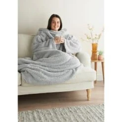 Home Essentials Teddy TV Blanket - Silver -Home Furnishings Store 393423 home essentials teddy tv blanket silver