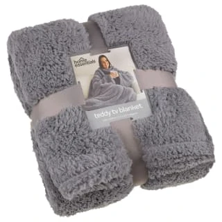 Home Essentials Teddy TV Blanket - Charcoal 3 Home Essentials Teddy TV Blanket - Charcoal