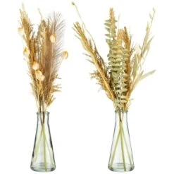 B&M Pampas & Leaf In Glass Vase 7 B&M Pampas & Leaf In Glass Vase -Home Furnishings Store 394707 pampas and leaf in glass vase group