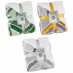 B&M Simply Geo Waffle Throw - Green -Home Furnishings Store 394916 394917 394920 simply geo waffle throw group