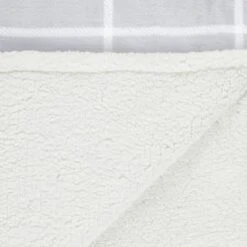 Winston Grey Check Sherpa Throw -Home Furnishings Store 394978 winston grey check sherpa throw 2