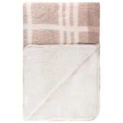 B&M Check Sherpa Throw - Natural -Home Furnishings Store 394999 check sherpa throw natural 2