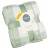 Simply Sage & Gingham Polar Fleece Throw 2pk -Home Furnishings Store 395026 simply super soft throws 2pk sage gingham