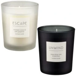 B&M Escape Scented Candle - Mandarin & Lemon & Pink Grapefruit -Home Furnishings Store 395420 395422 small candle group