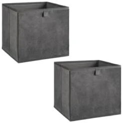 Lokken Velvet Storage Cubes 2pk - Grey -Home Furnishings Store 395825 2pk velvet lokken storage cubes grey 3
