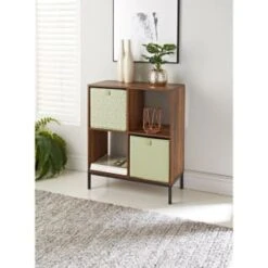 Lokken Printed Storage Cubes 2pk - Sage Diamond -Home Furnishings Store 395843 2pk printed lokken storage cubes sage diamond