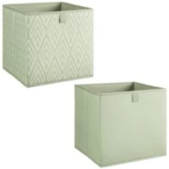 Lokken Printed Storage Cubes 2pk - Sage Diamond -Home Furnishings Store 395843 2pk printed lokken storage cubes sage diamond 3