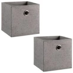 Lokken Linen Storage Cubes 2pk - Grey -Home Furnishings Store 395851 2pk linen lokken storage cubes grey 3