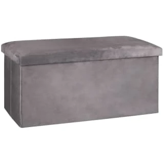 B&M Velvet Storage Box - Grey 4 B&M Velvet Storage Box - Grey - Image 2