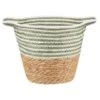 B&M Stripe Top Basket With Handle - Green 2 B&M Stripe Top Basket With Handle - Green -Home Furnishings Store 395891 stripe top basket with handle green