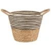 B&M Stripe Top Basket With Handle - Mono -Home Furnishings Store 395893 stripe top basket with handle mono