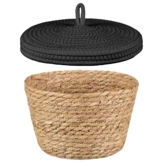 B&M Kendall Basket With Lid - Black 4 B&M Kendall Basket With Lid - Black - Image 2
