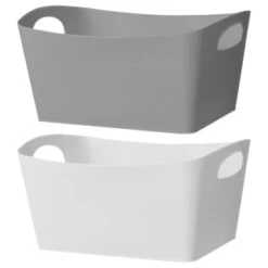 Simply Everyday Large Rectangle Storage Basket - Grey -Home Furnishings Store 397094 large storage basket group