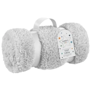 Simply Kids Teddy Throw - Light Grey 3 Simply Kids Teddy Throw - Light Grey