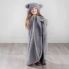 Simply Kids Hooded Sherpa Blanket - Grey -Home Furnishings Store 400213 simply kids hooded sherpa blanket grey